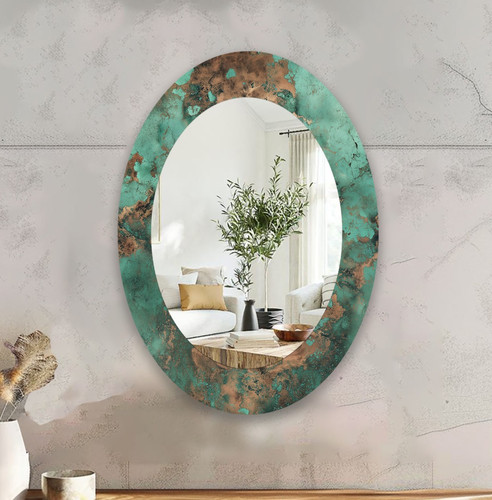 Turquoise copper patina oval - turquoise,