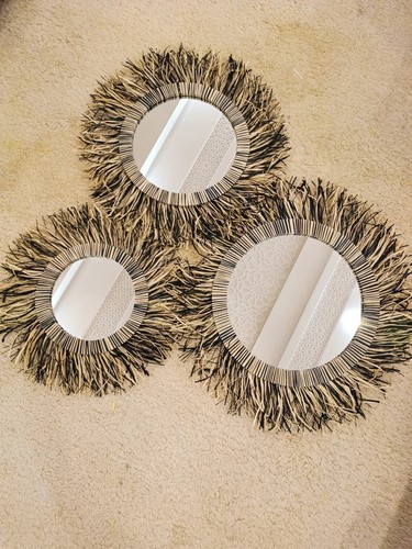 Moroccan mirror raffia - raffia,